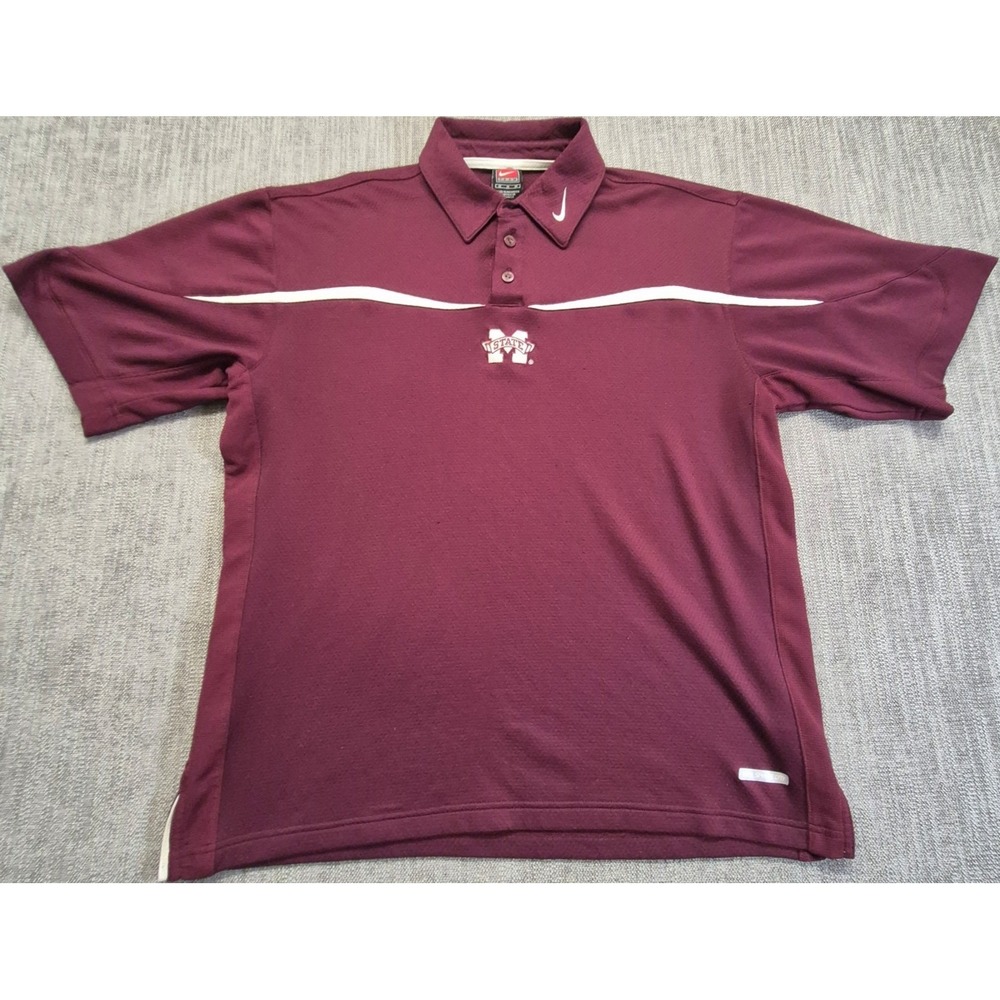 VTG Mississippi State Bulldogs Nike Team Sphere Dry Polo Shirt Men's M SEC/NCAA
